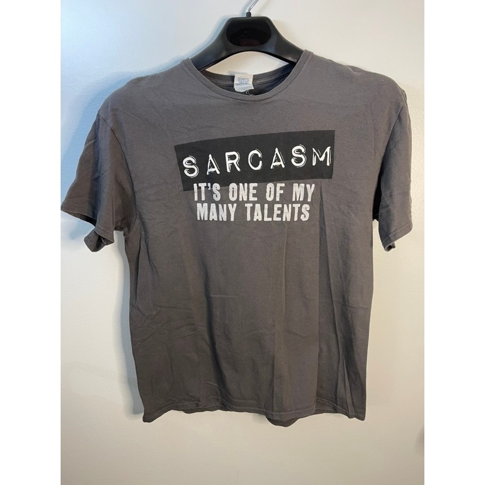 Delta Pro Weight Sarcasm It's One Of My Many Talents Graphic T-Shirt Gray Large
